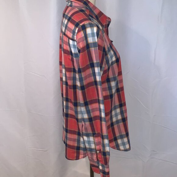 J. Crew Factory Long Sleeve Plaid Popover - Picture 5 of 7